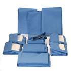 Mavi dokunulmaz kumaş Tek kullanımlık cerrahi elbise kapalı kravatlı nefes alıcı