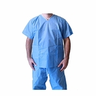 Xs / S / M / L / Xl / Xxl Tıbbi temizlik takım elbiseleri Mandarin Yaka Kısa kollu