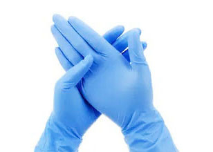 Tıbbi Tek Kullanımlık Mavi Nitril Eldiven Pudrasız Güvenlik Muayene Eldiveni