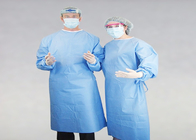 Nonwoven Tek Kullanımlık Cerrahi Önlük Takviyeli Mavi Hastane Spunlace