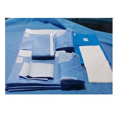 Dokunulmamış mavi steril cerrahi paketler / buhar sterilizasyonu ile anjiyografi paketi