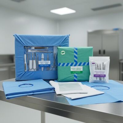 Sterile Surgical Packs in Various Sizes with Multiple Sterilization Methods and Disposable Patient Drapes