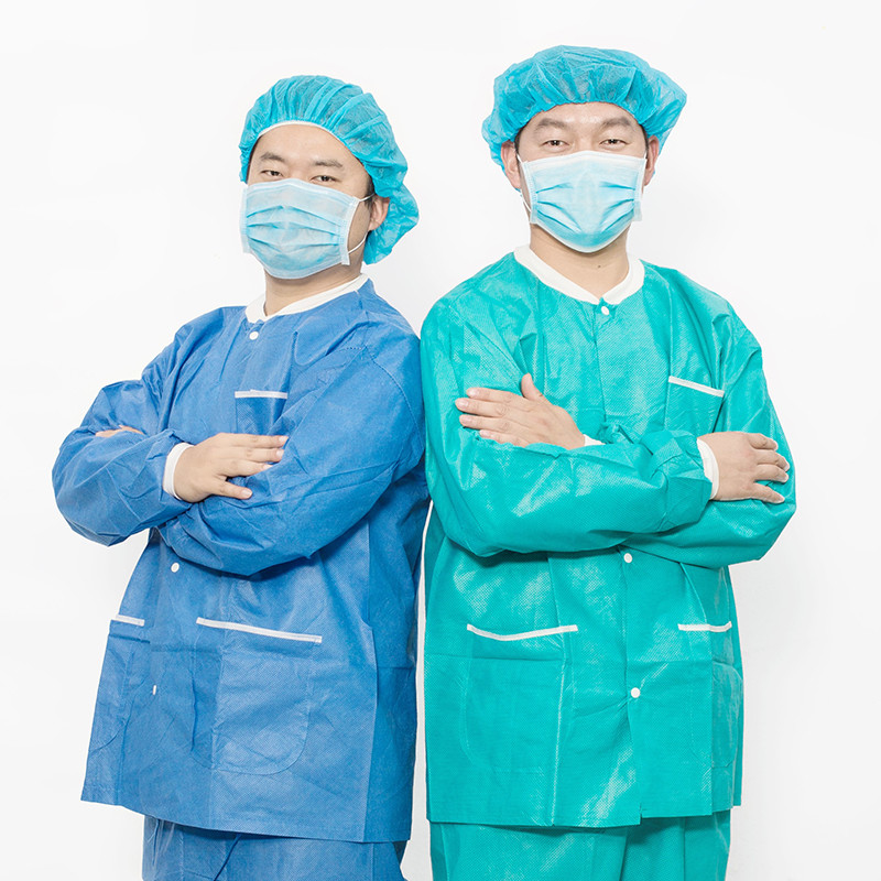 Tek kullanımlık dokunulmaz giysi ve pantolon hastane hemşire doktor takım elbise iki parça takım tişört ve pantolon