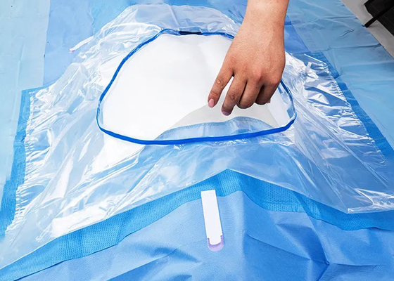 Hastane Kullanımı İçin Mavi Renkte Kumaş Nonwoven Cerrahi Steril Örtüler 20 X 20 İnç