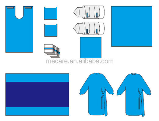 Yüksek emicilik malzemeleri ve hastane kullanımı için 3 yıllık raf ömrü olan Latekssiz Tek kullanımlık cerrahi paketler