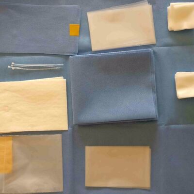 Buhar Sterilizasyonu Dokunulmamış Kumaşlı Steril Cerrahi Paketler ve Hastaneler için Anjiyografi Paketi